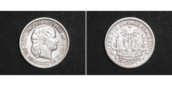 10 Centime Haiti Silver 