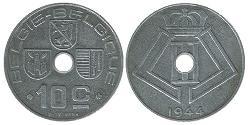 10 Centime Bélgica Zinc 