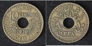10 Centime France / Tunisia Zinc 