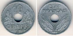 10 Centime Vichy France (1940-1944) Zinc 