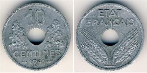 10 Centime Vichy France (1940-1944) Zinc 