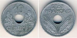10 Centime Vichy France (1940-1944) Zinco 
