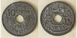 10 Centime Tunesien / Frankreich Zink 
