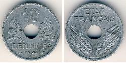 10 Centime Vichy France (1940-1944) Zink 