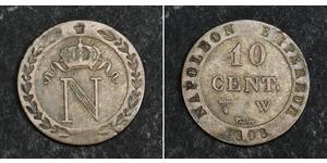 10 Centime Primo Impero francese (1804-1814)  Napoleone Bonaparte(1769 - 1821)