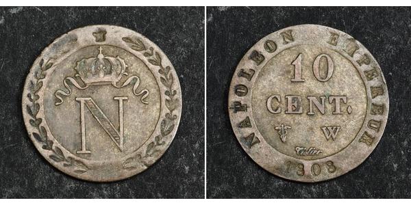 10 Centime Primo Impero francese (1804-1814)  Napoleone Bonaparte(1769 - 1821)