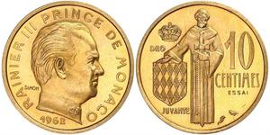 10 Centime Principato di Monaco  Ranieri III di Monaco