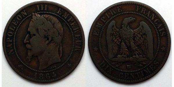 10 Centime Segundo Imperio francés (1852-1870)  Napoleon III (1808-1873)