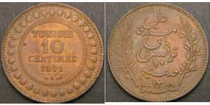 10 Centime Tunisia 銅 