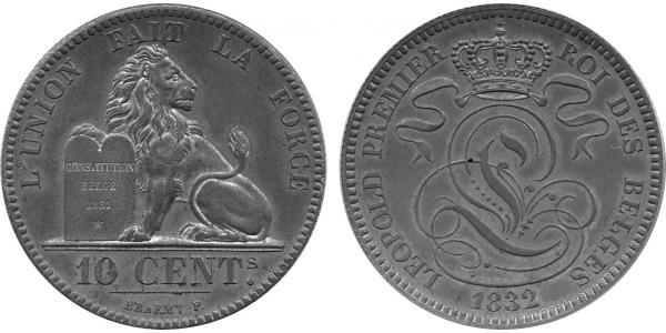 10 Centime 比利时 銅 利奥波德一世 (比利时) (1790 - 1865)