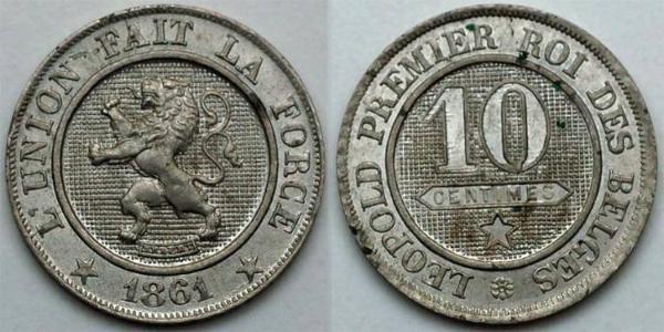 10 Centime 比利时 銅/镍 