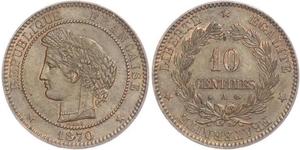 10 Centime 法兰西第三共和国 (1870 - 1940) 青铜 