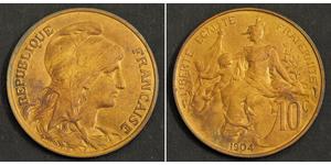 10 Centime 法兰西第三共和国 (1870 - 1940) 青铜 