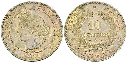 10 Centime 法兰西第三共和国 (1870 - 1940) 青铜 