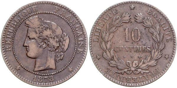 10 Centime 法兰西第三共和国 (1870 - 1940) 青铜 