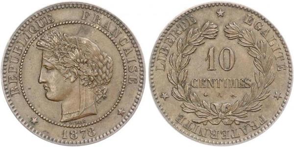 10 Centime 法兰西第三共和国 (1870 - 1940) 青铜 