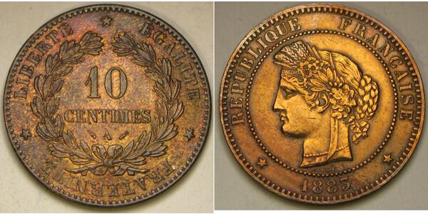 10 Centime 法兰西第三共和国 (1870 - 1940) 青铜 