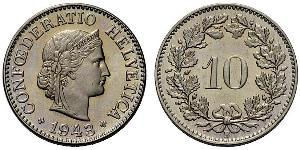 10 Centime / 10 Rappen Switzerland Copper/Nickel 