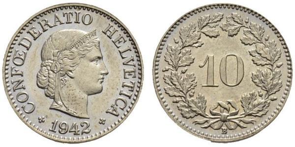 10 Centime / 10 Rappen Schweiz Kupfer/Nickel 