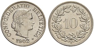 10 Centime / 10 Rappen Suiza Níquel/Cobre 