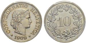 10 Centime / 10 Rappen Suiza Níquel/Cobre 