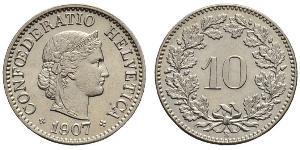 10 Centime / 10 Rappen Svizzera Rame/Nichel 