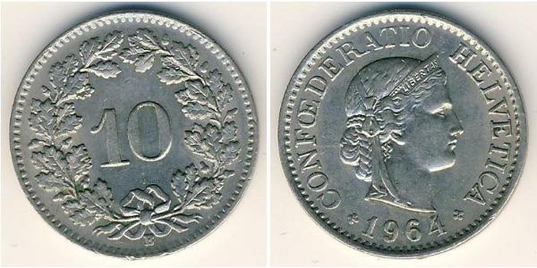 10 Centime / 10 Rappen Svizzera Rame/Nichel 