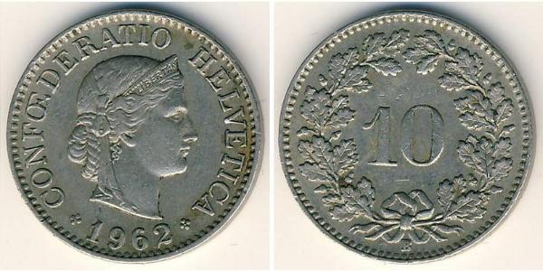 10 Centime / 10 Rappen Svizzera Rame/Nichel 