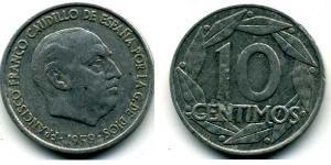 10 Centimo Espagne franquiste (1936 - 1975) Aluminium Francisco Franco(1892 – 1975)