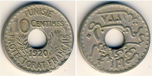 10 Centimo Tunisia Bronze/Nickel 