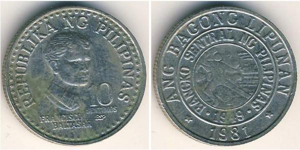 10 Centimo Philippines Copper/Nickel 