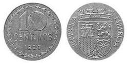 10 Centimo 西班牙第二共和国 (1931 - 1939) Iron 