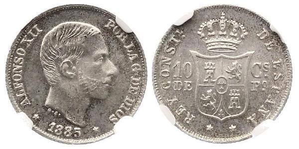 10 Centimo Filipinas Plata 