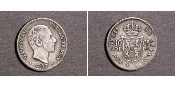 10 Centimo 菲律宾 銀 