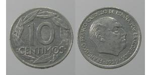 10 Centimo 佛朗哥时期 (1936 - 1975) 铝 弗朗西斯科·佛朗哥 (1892 – 1975)