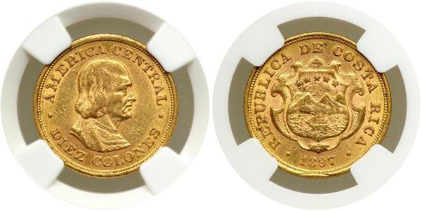 10 Colon Costa Rica Oro Cristóbal Colón (1451 - 1506)