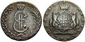 10 Copeca Impero russo (1720-1917) Rame Caterina II (1729-1796)