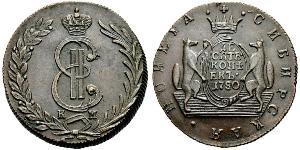 10 Copeca Impero russo (1720-1917) Rame Caterina II (1729-1796)