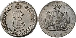 10 Copeca Impero russo (1720-1917) Rame Caterina II (1729-1796)