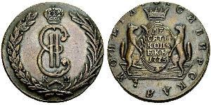 10 Copeca Impero russo (1720-1917) Rame Caterina II (1729-1796)