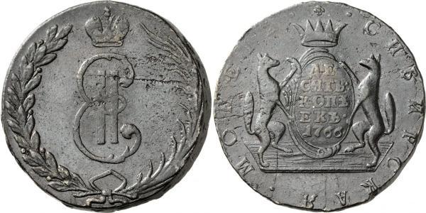 10 Copeca Impero russo (1720-1917) Rame Caterina II (1729-1796)