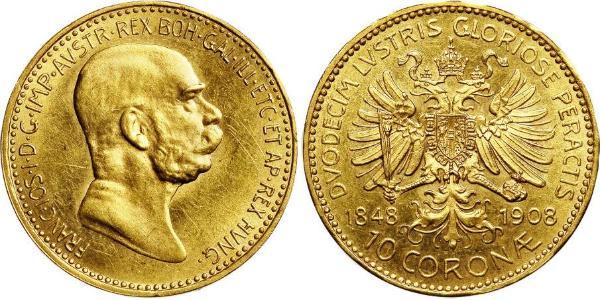 10 Corona Autriche-Hongrie (1867-1918) Or Franz Joseph I (1830 - 1916)