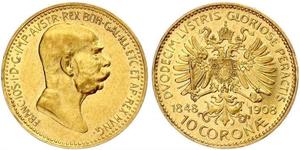 10 Corona Imperio austrohúngaro (1867-1918) Oro Franz Joseph I (1830 - 1916)