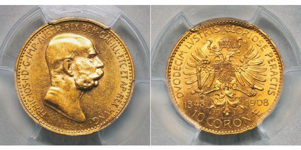 10 Corona Imperio austrohúngaro (1867-1918) Oro Franz Joseph I (1830 - 1916)