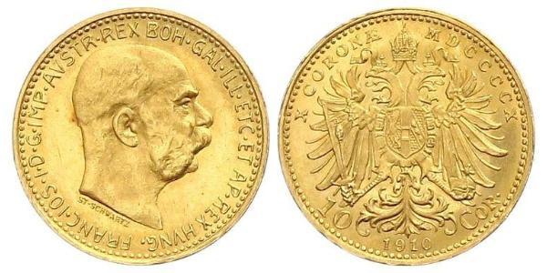 10 Corona Imperio austrohúngaro (1867-1918) Oro Franz Joseph I (1830 - 1916)