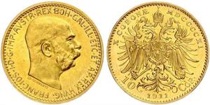 10 Corona Impero austro-ungarico (1867-1918) Oro Franz Joseph I (1830 - 1916)