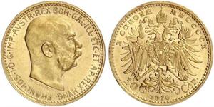 10 Corona Австро-Угорщина (1867-1918) Золото Франц Иосиф I (1830 - 1916)