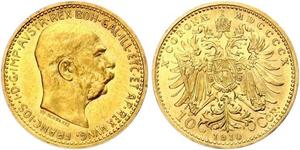 10 Corona Австро-Угорщина (1867-1918) Золото Франц Иосиф I (1830 - 1916)