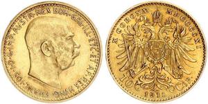 10 Corona Австро-Угорщина (1867-1918) Золото Франц Иосиф I (1830 - 1916)