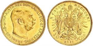 10 Corona Австро-Угорщина (1867-1918) Золото Франц Иосиф I (1830 - 1916)